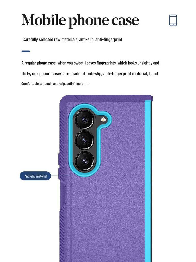 Samsung Z-Fold 6 Full Coverage Tri-Fold Phone Case with Anti-Fall Protection