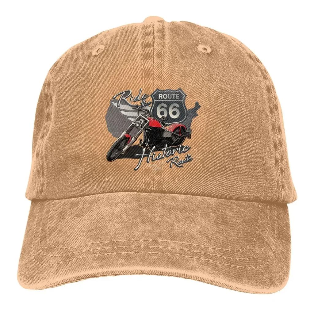 Șapcă de vară Vizor de soare Plimbare cu motocicleta Șepci hip hop istorice Route 66 Pălărie cowboy Șepci trucker cu cozoroc Șepci tată