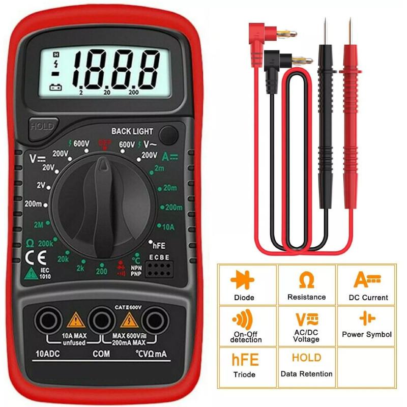 Multimeter Professional Digital Voltmeter Ohmmeter Ammeter Multi Meter Tester