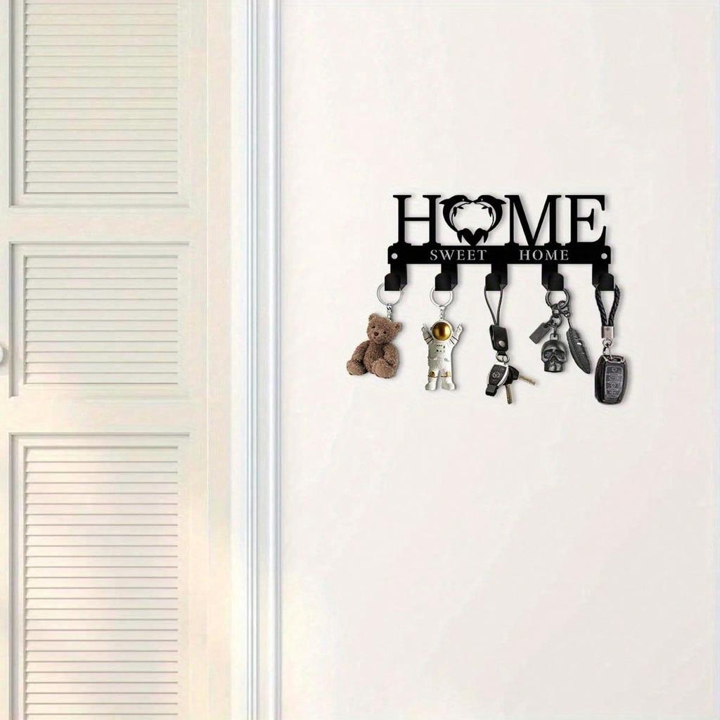 Metal Dolphin Key Holder Wall Mounted Modern Ornamental Storage with Hook for Bathroom Kitchen Decor