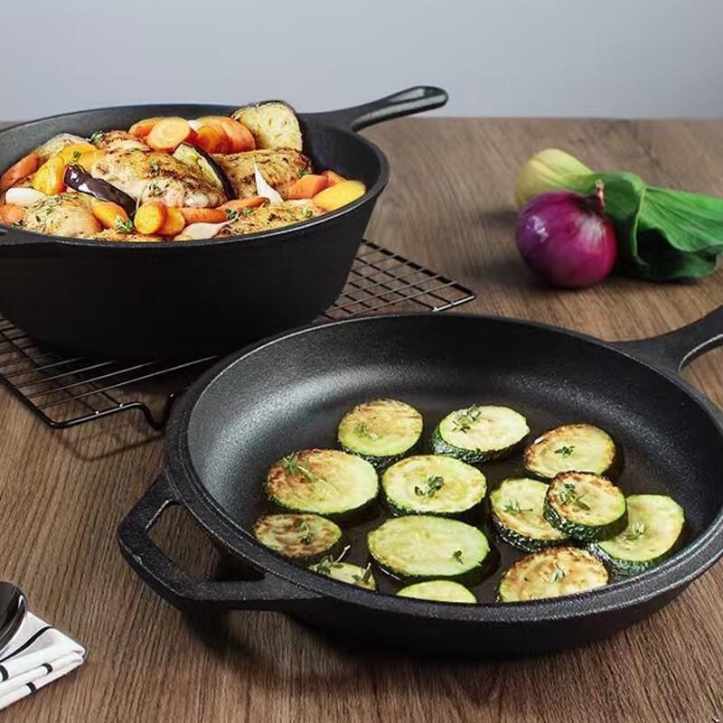 ZISIZ 26cm Cast Iron Frying & Stew Pan
