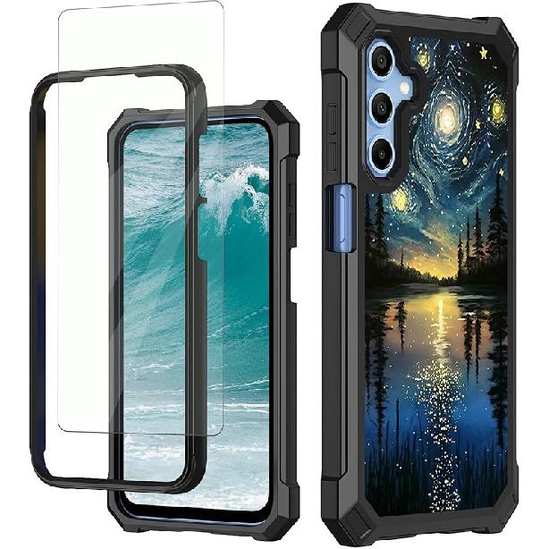 

Rossy для Samsung Galaxy A35 5G Чехол для телефона с защитным стеклом для экрана Сверхпрочный Противоударный Двухслойный Углы Мягкий ТПУ Жесткий ПК Защитный Galaxy A35 5G 6.6