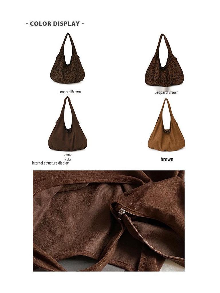 Korean Retro Leopard Print Women's Shoulder Tote Bag