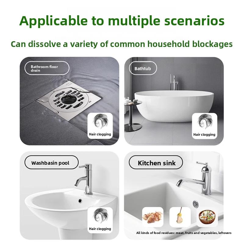 High-speed Pipe Unblocking Bubble Powder Bagged Powerful Dissolving and Quick-cleaning Kitchen, Toilet and Sewer Grease Cleaner