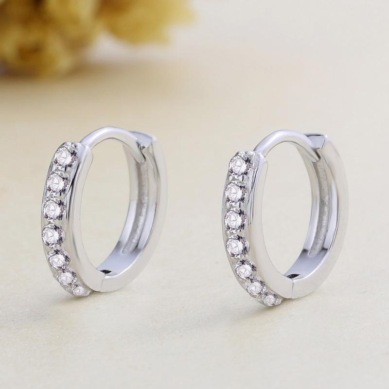 Korean Style Zircon 925 Sterling Silver Ear Cuffs: Women's Elegant Trendy Hoops