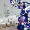 Blue-Purple Astronaut Theme Balloon Chain Birthday Decoration
