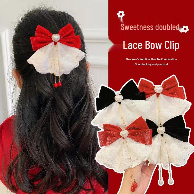 Child's Big Bow Hairpin: Cute Baby Girl's Head Clip for New Year