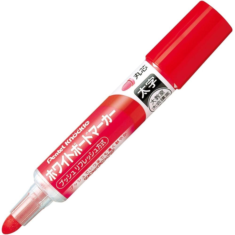 Pentel White Board Marker Knock EMWL5W-B Round Core Bold Red