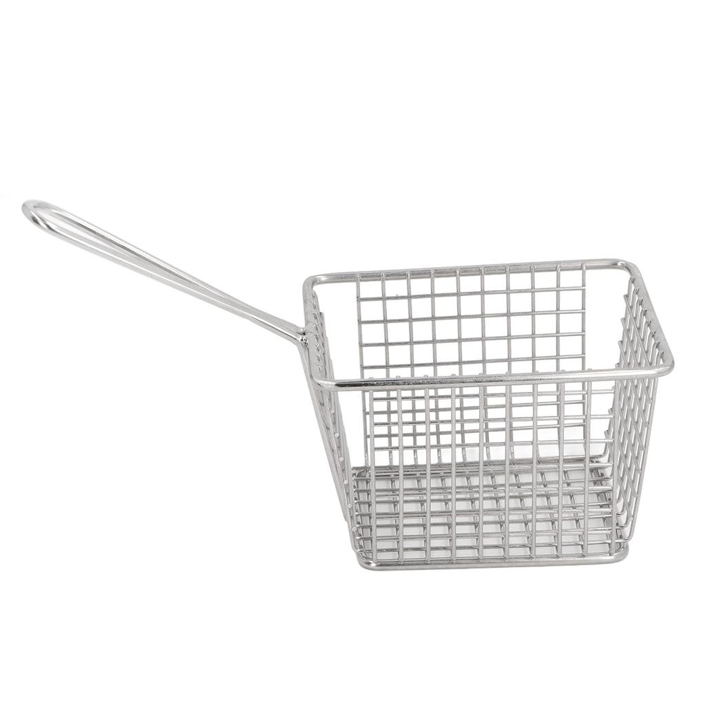 Fritteusekorb aus Edelstahl mit langem Griff Multifunktion Einfach zu reinigen Fritteusekorb für