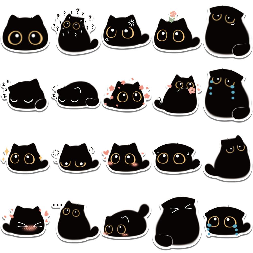4080Pcs Kawaii Black Cat Stickers Scrapbook Luggage Motorcycle Laptop Refrigerator Cute Animal Decal Sticker For Kids Gift