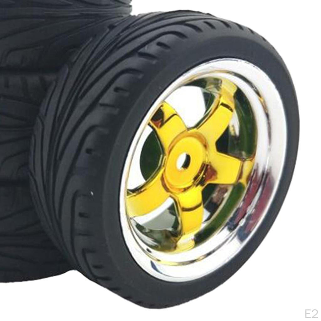 4 Pieces 66mm Rubber Tire for 144001 124018 124019 HSP Model Crawler diy