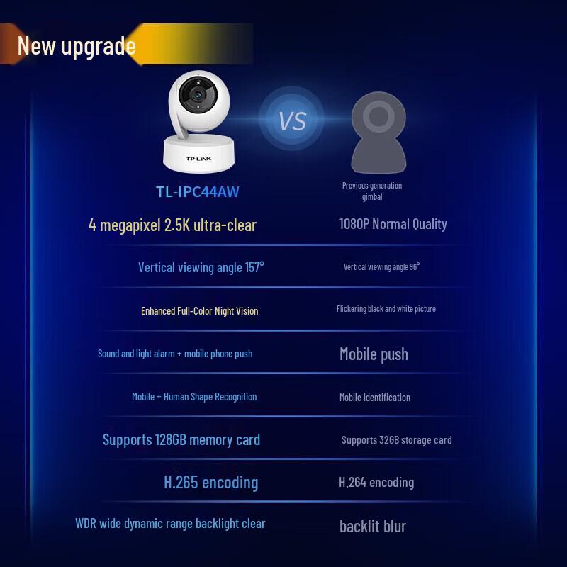 TP-LINK 4MP Full-Color Night Vision PTZ Wi-Fi Security Camera CN plug (adapter included)