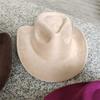 New Blue Suede Hat 7.5Cm Western Cowboy Women'S Fedora Hat Men'S Church Jazz Hat Fashion Travel Party Hat Denim Hat