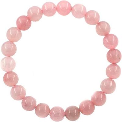 Bracelet - Quartz - Rose - Natural Stone - 8 Mm - Elastic - Unisex