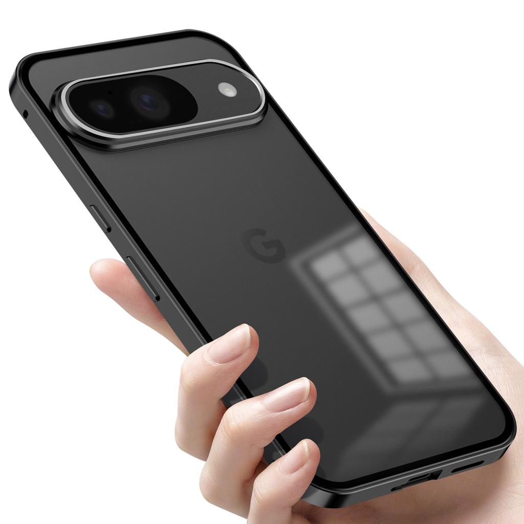 For Google Pixel 9/Pixel 9 Pro Matte Case Aluminium Alloy+PC Phone Cover Pop-Up Snap Lock