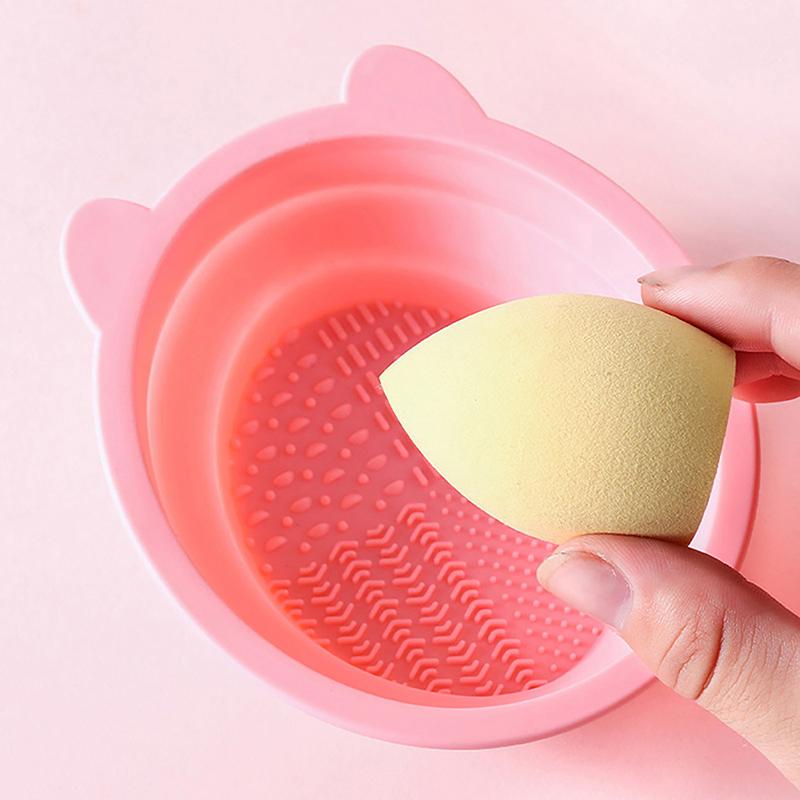 Medvědí uši Silikonová podložka na čištění štětců na make-up Krásné vejce Čištění štětců na obočí Podložka na čištění Přenosné ruční nástroje na make-up