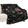 Midnight Floral Throw Blanket Warm Comfortable Blanket for Office Napping