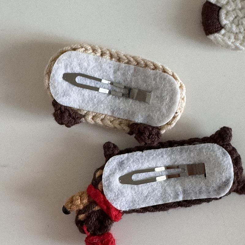 Knitted Crochet Hair Clip Cute Cartoon Cat Bb Clip Bangs Clip Edge Clip Hair Accessory  Style Headwear