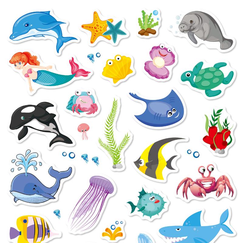 5 Sets of Stickers for Boys and Girls, Children's Water Cups, Window Stickers, DIY Cute Animals, Unicorns and Dinosaurs