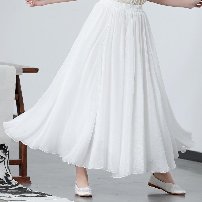 Summer Hanfu-Style Chiffon Skirt Dress – Republic of China Zen Tea Design