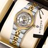 BINBOND Precise Quartz Watches For Men Week Display Auto Date Stainless Steel Luminous Waterproof Men's Watch Luxury Reloj
