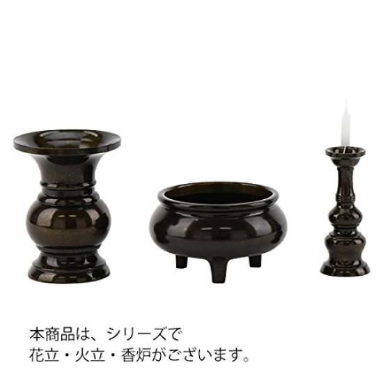 for Buddhist Buddhist altar fittings Fire stand Made in Japan Brass Kyomaru Plain size size Candle holder [Hasegawa altar] (Actual 3.2) 2.9