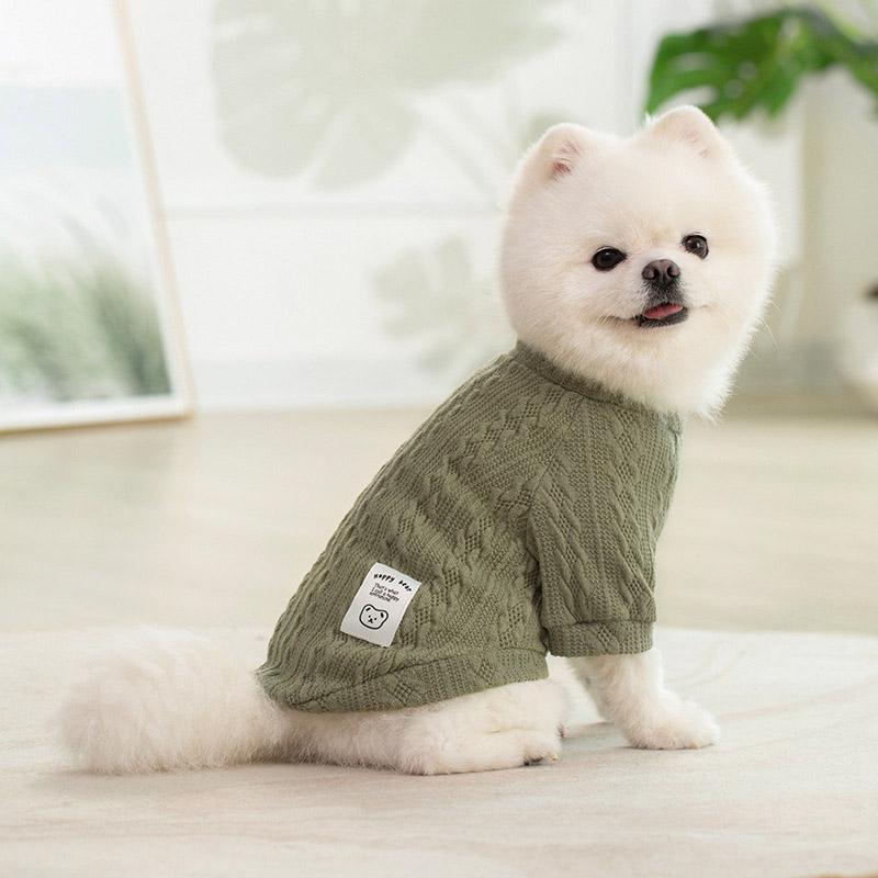

Classic Puppy Dog Knitting Sweater Winter Warm Pet Clothes for Small Dogs Cats Vest Pet Clothing Apparel French Bulldog Costume XS（old） зелений