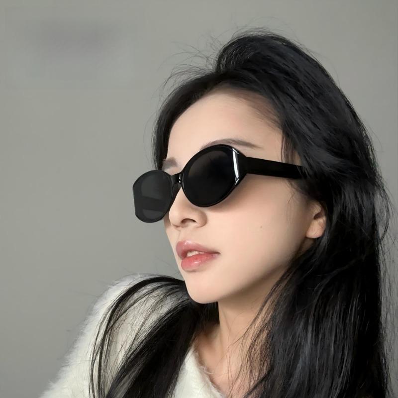 Ins Popular Fashion Cat Eye Women Sunglasses Retro Black &Leopard Shades Trending Oval Sun Glasses Uv400