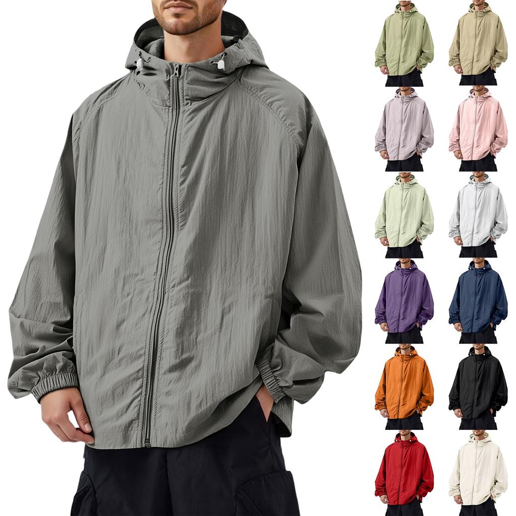 Men's Outdoor Casual Loose Sun Protective Clothing Punch Jacket Coat