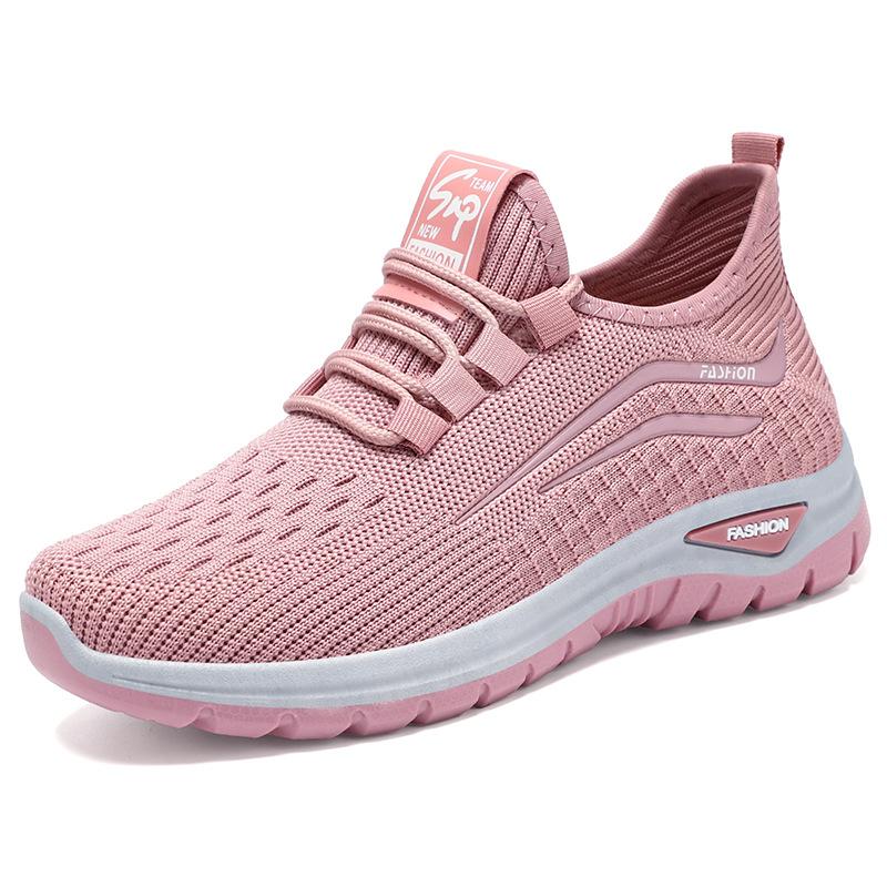 Damen Casual Sport Outdoor Laufschuhe Walking Schuhe Schnürschuhe Strickschuhe für Frühling und Sommer
