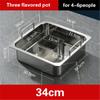 Extra thick stainless steel square hot pot Stewed Mandarin Duck with Ears Hotpot for induction cooker Mother and son pot hotpot