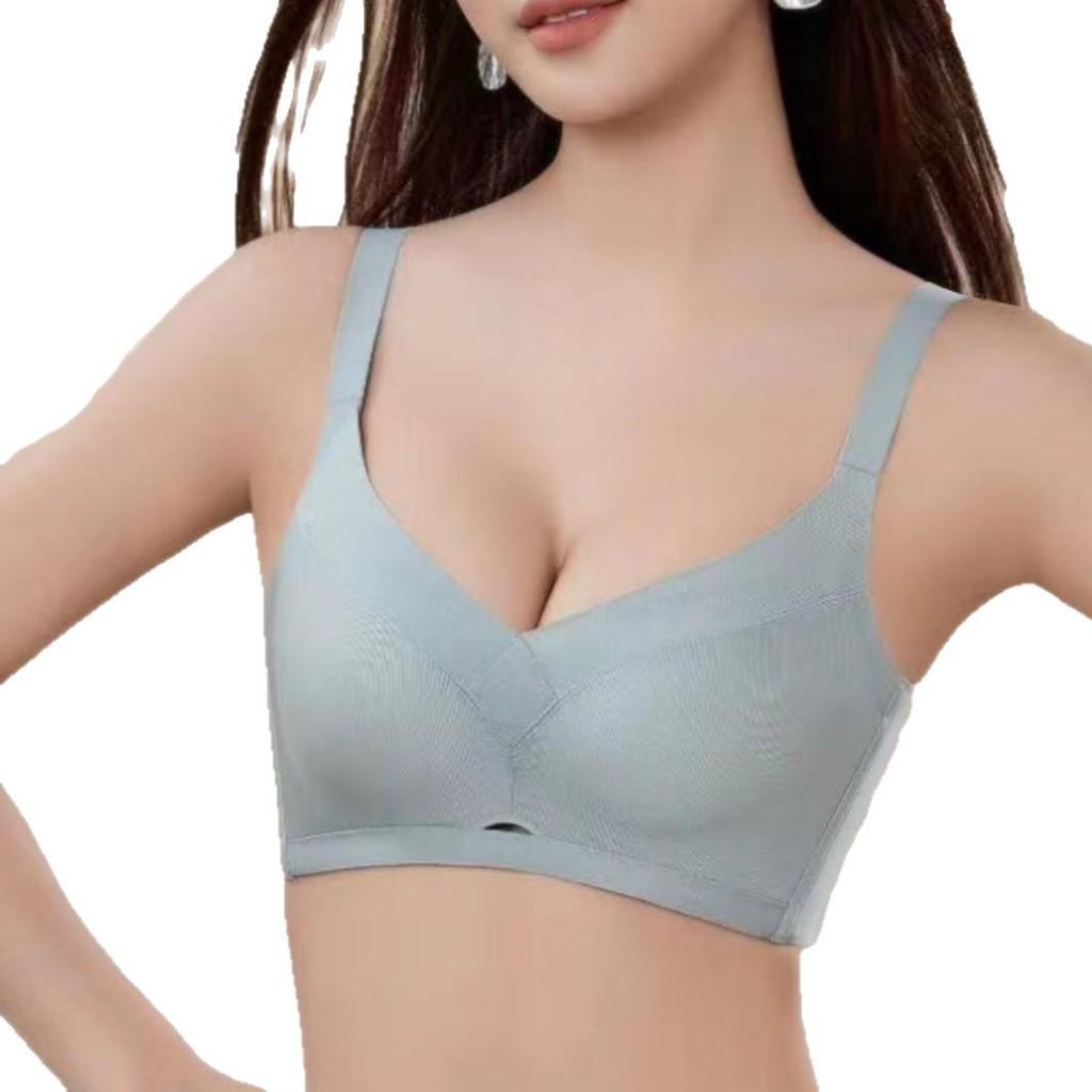 Medium Thickness Wireless Smooth Surface Bra for Small Bust Enhancement - Soft, Breathable, Antibacterial, Pure Color, Versatile Design