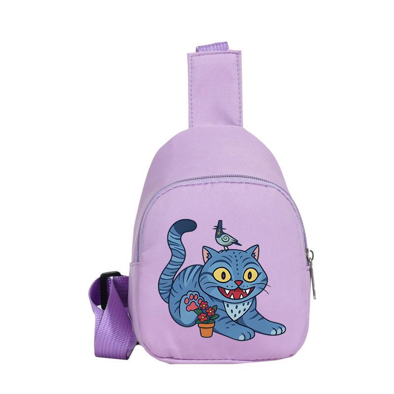 Casual Children'S Breast Bag Animation Cartoon Printing Fashion Boys And Girls Crossbody Bag Change Small Backpack