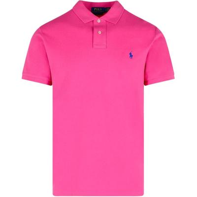 Polo Ralph Lauren Logo Vyšívané Knoflíkové Krátký Rukáv Polo Tričko Pánské topy Růžová 710536856-447