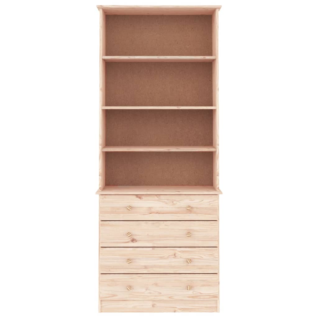 Vidaxl Biblioteczka Z Szufladami Alta, 77X35X186,5 Cm, Lita Sosna