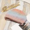 Autumn and winter gradual change hat female dopamine big head circumference show face small knitted wool hat fashion versatile warm pile hat