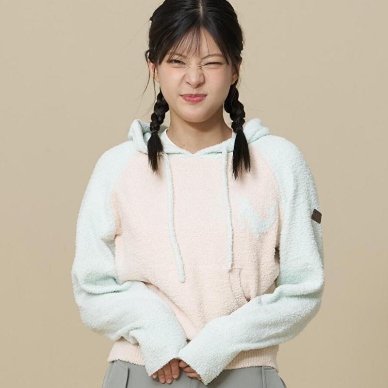 Teddy Frozen Block Hoodie  Light Pink 