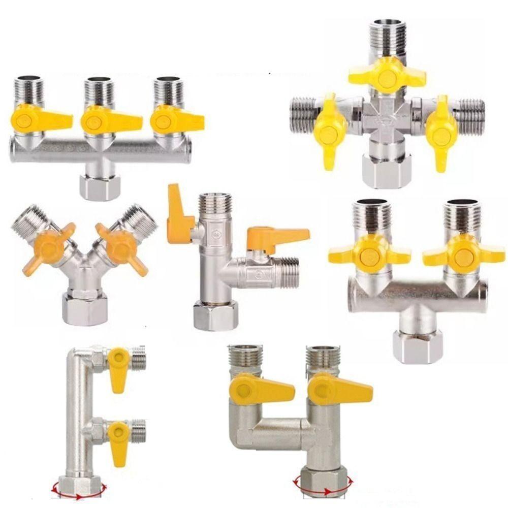 Zesílený sprchový přepínací ventil Mosazná hadicová armatura Nový uzavírací ventil Baterie