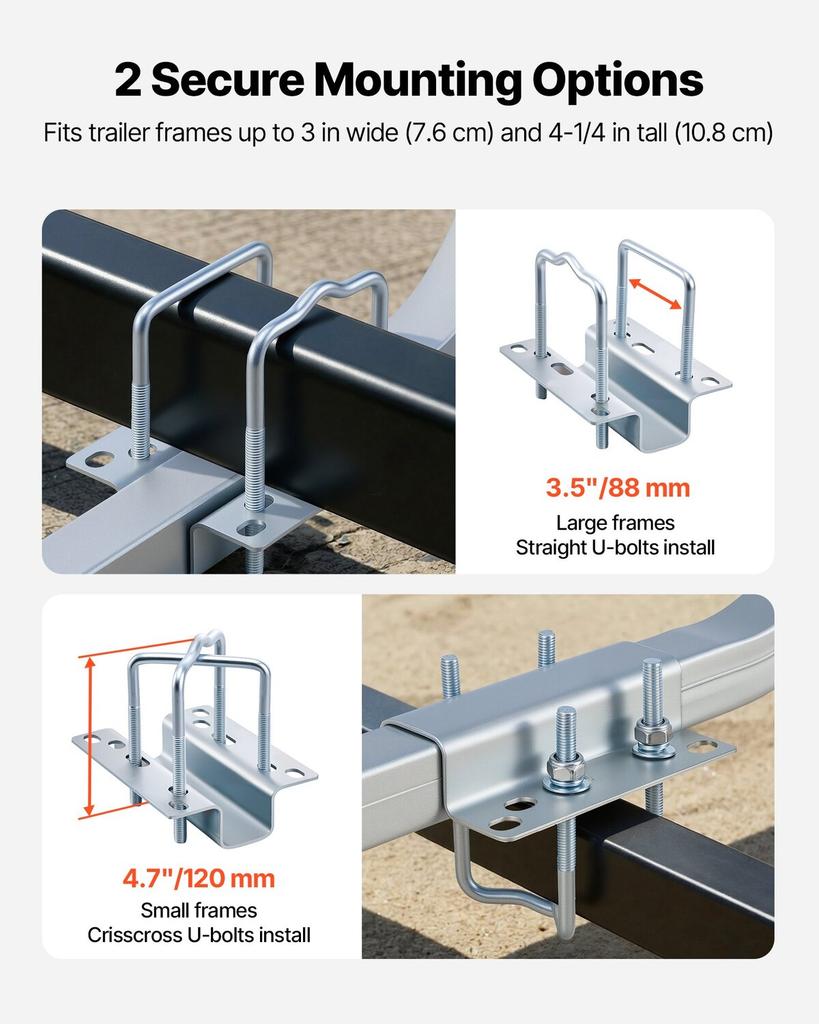 Boat Trailer Guides, 1016 Mm/1219 Mm Height Guide Poles, 2PCS High-Hardness Steel Trailer Guide-Ons, Adjustable Guide Poles with PVC Pipes, for Ski