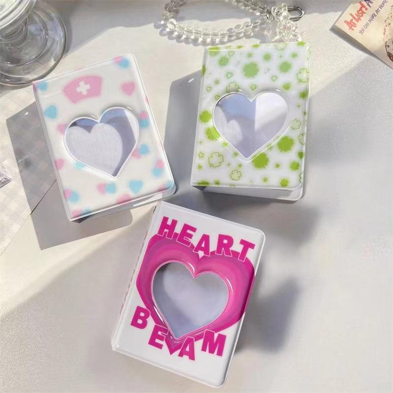 Uroczy album na zdjęcia 3-calowy, pusty, sercowy, etui do przechowywania zdjęć, segregator na karty Kpop, wizytówka, uchwyt na karty ze zdjęciami, 36 kieszeni