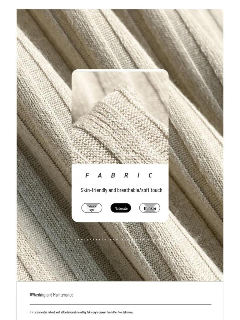 Japanese Men's Trendy Casual Striped Knitted Polo Shirt - Light and Simple Summer Fit