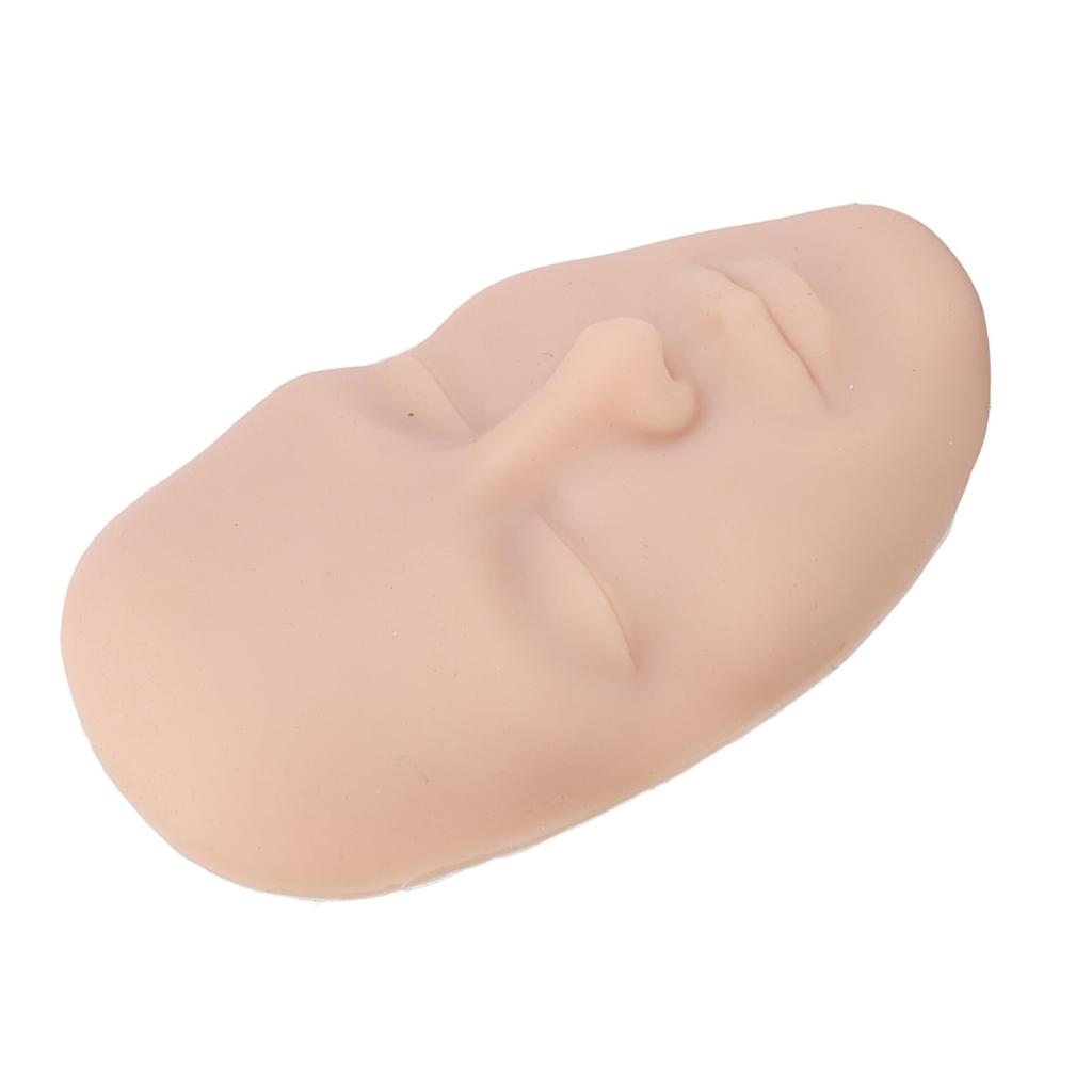 3D Makeup Practice Face Board Realistic Reusable Silicone Cosmetic Mannequin Face with 7PCS Brush for Beginner Medium