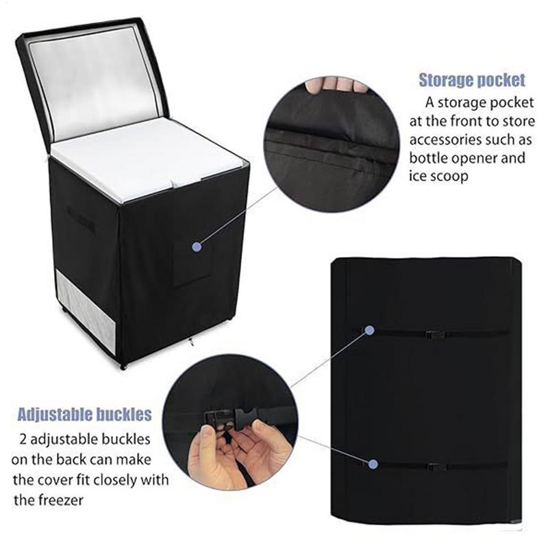 Outdoor Freezer Cover Waterproof Chest Freezer Dust Cover Oxford Fabric Wrap With Double Top Opening For Balcony Garden Patio