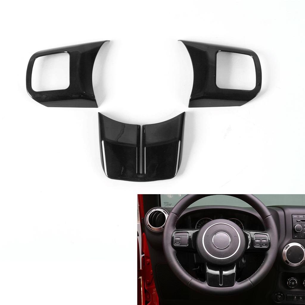 10pcs Interior Decoration Cover Trim For Jeep Wrangler JK 2Door 2011-2017 Black