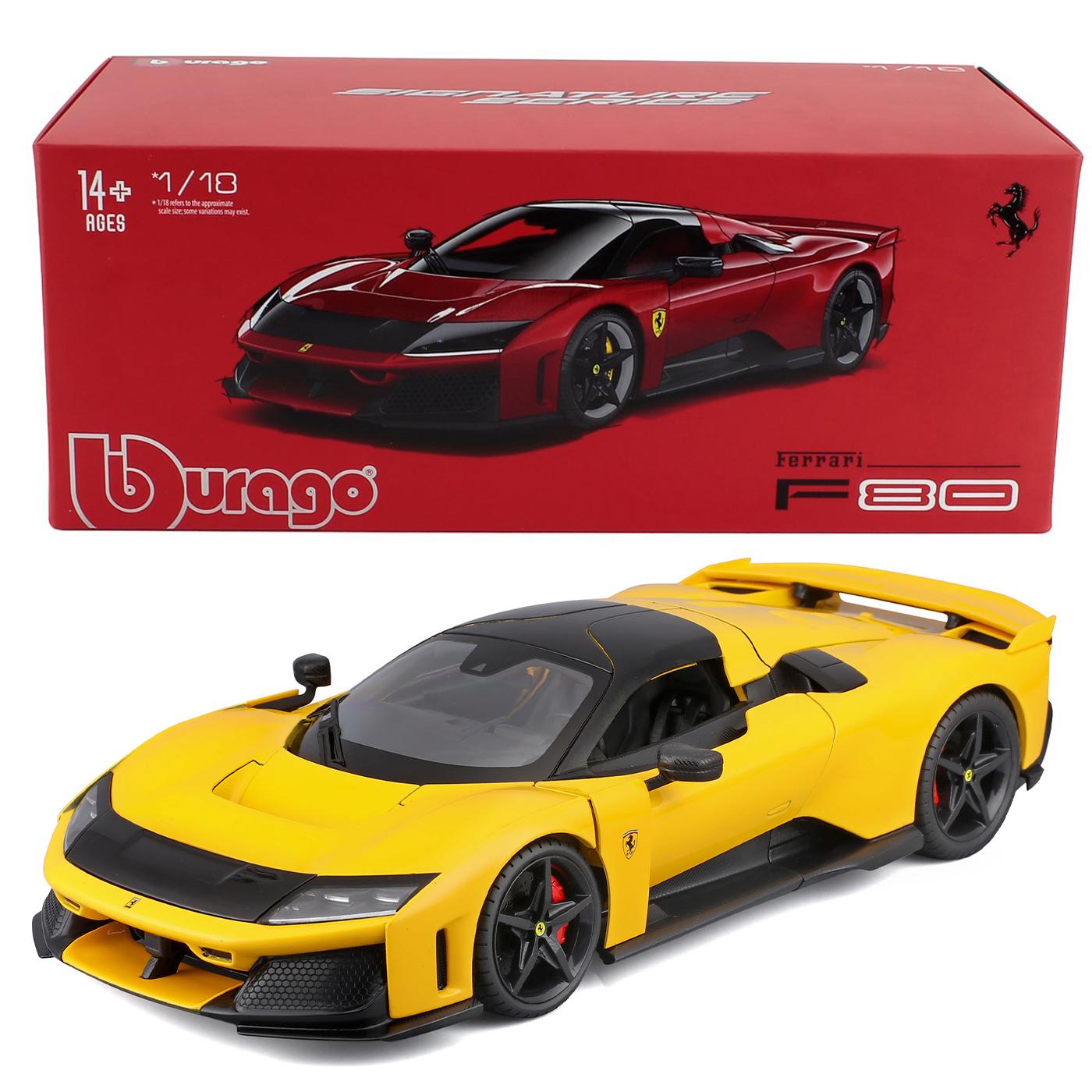 

Bburago 1:18 Ferrari F80 racing Hardcover edition with car windows car Alloy car models, toys, gifts, racing cars Die cast car