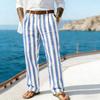 Men's Sporty Casual Striped Elastic Waist Straight Leg Pants
