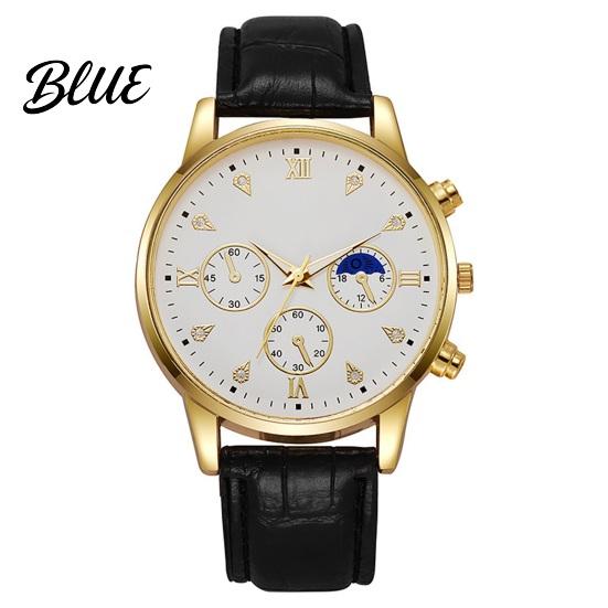 Leather Strap Men Watch Men's Analog Quartz Watches Minimalist Three-Hand