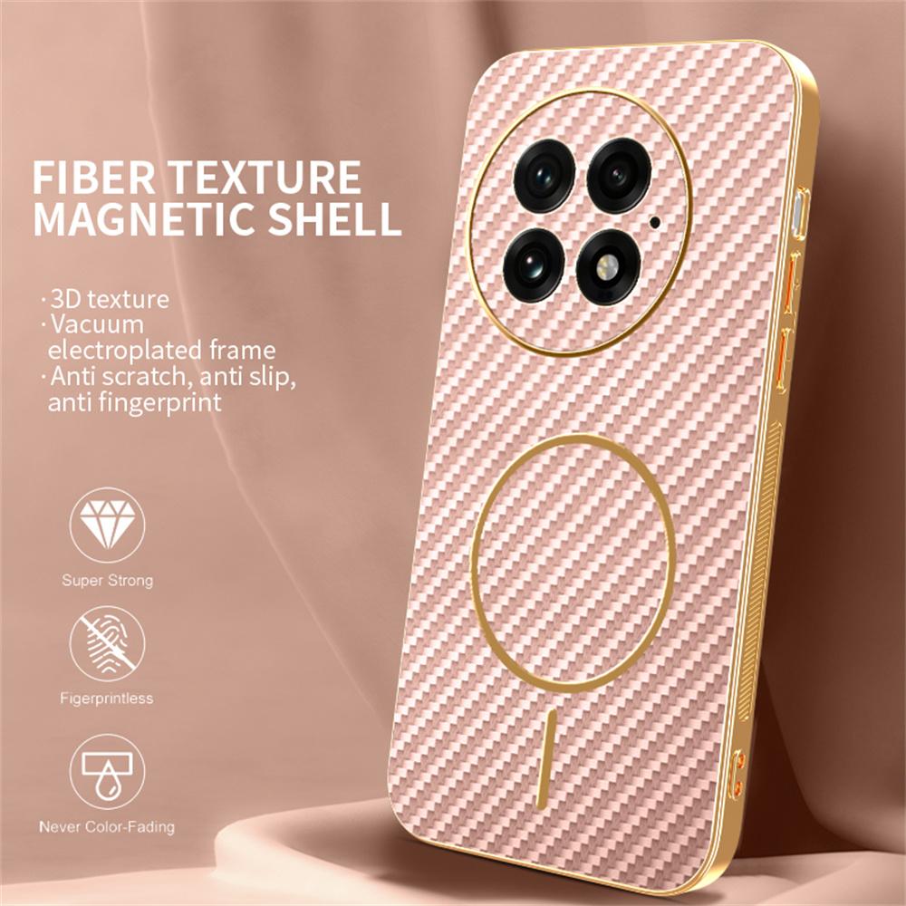 For OnePlus 13 Phone Case Carbon Fiber Textured Electroplated TPU Back Cover