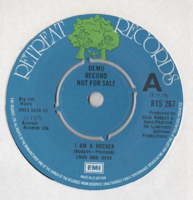 7inch Record CHAS & DAVE - I Am A Rocker RTS267PROMO Retreat Records 1975 UK Rock Used