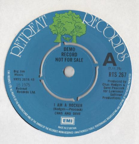7inch Record CHAS & DAVE - I Am A Rocker RTS267PROMO Retreat Records 1975 UK Rock Used